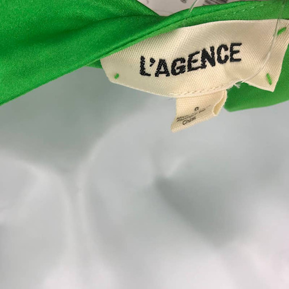 L'AGENCE Serita Silk Maxi Slip Dress 0 V-Neck Spaghetti Long Gown Pop Green NWT - Picture 6 of 9